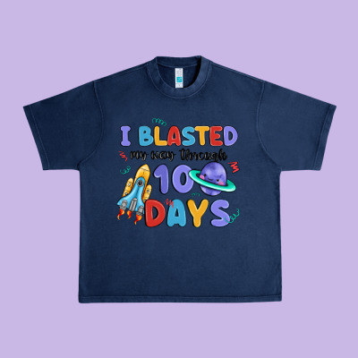 I Blasted My Way Through 100 Days Urban Heavy Tee Designed By Maliassmallbusiness