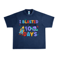Navy i blasted my way through 100 days Urban Heavy Tee - MaliasSmallBusiness