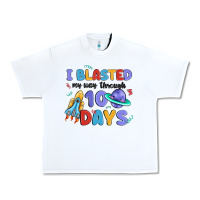 White i blasted my way through 100 days Urban Heavy Tee - MaliasSmallBusiness