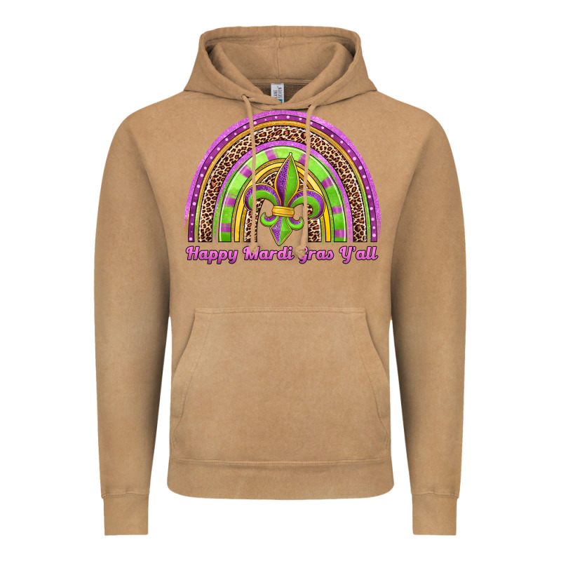 Happy Mardi Gras Y'all Rainbow Vintage Hoodie by Jasminsmagicworld | Teevron