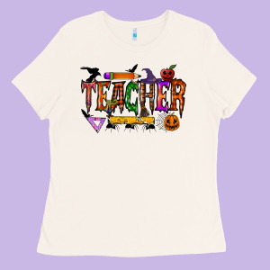 Teacher Halloween Ladies Tee Designed By Racoondesign