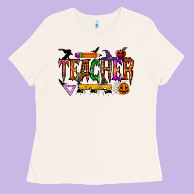 Teacher Halloween Ladies Tee Designed By Racoondesign