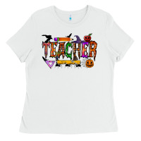 White teacher halloween Ladies Tee - RacoonDesign