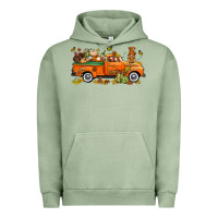 Pigment Oil Green thanksgiving truck with gnome bbs Urban Hoodie - BundleAndBundleShop