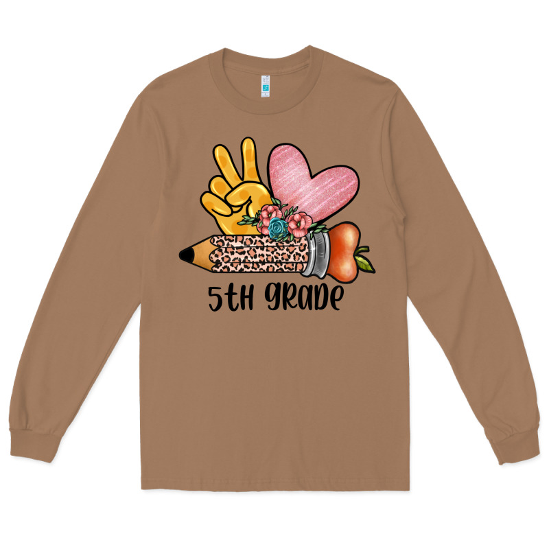 Peace Love 5th Grade Long Sleeve Tee by JahusDesignShop | Teevron