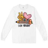 White peace love 5th grade Long Sleeve Tee - JahusDesignShop
