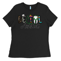 Black dentalassistant Ladies Tee - CowhideDigitalArt