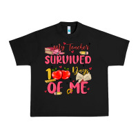 Black my teacher survived 100 days of me Urban Heavy Tee - MaliasSmallBusiness