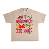 French Oak my teacher survived 100 days of me Urban Heavy Tee - MaliasSmallBusiness