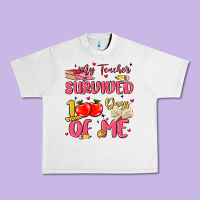 My Teacher Survived 100 Days Of Me Urban Heavy Tee Designed By Maliassmallbusiness