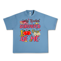 Pebble Blue my teacher survived 100 days of me Urban Heavy Tee - MaliasSmallBusiness