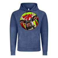 Vintage Denim Christmas Cow Vintage Hoodie - Jasminsmagicworld