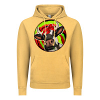 Vintage Mustard Christmas Cow Vintage Hoodie - Jasminsmagicworld