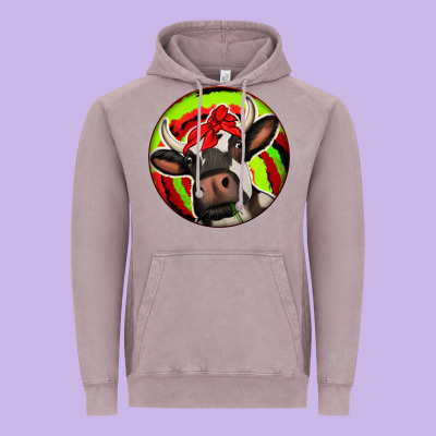 Christmas Cow Vintage Hoodie Designed By Jasminsmagicworld