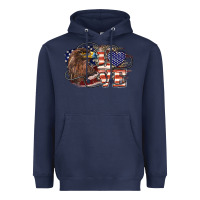 Navy Love America Eagle 4th of july Heavyweight Hoodie - HowdyJamesFarm