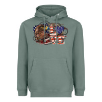 Sage Love America Eagle 4th of july Heavyweight Hoodie - HowdyJamesFarm