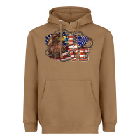 Toasted Coconut Love America Eagle 4th of july Heavyweight Hoodie - HowdyJamesFarm
