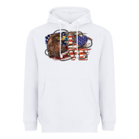 White Love America Eagle 4th of july Heavyweight Hoodie - HowdyJamesFarm
