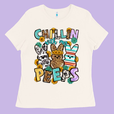 Chillin With My Peeps Easter Ladies Tee Designed By Oliviacreatesart