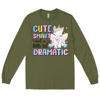 Army Green cute smart and a little bit dramatic Long Sleeve Tee - MaliasSmallBusiness
