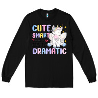 Black cute smart and a little bit dramatic Long Sleeve Tee - MaliasSmallBusiness