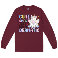 Burgundy cute smart and a little bit dramatic Long Sleeve Tee - MaliasSmallBusiness
