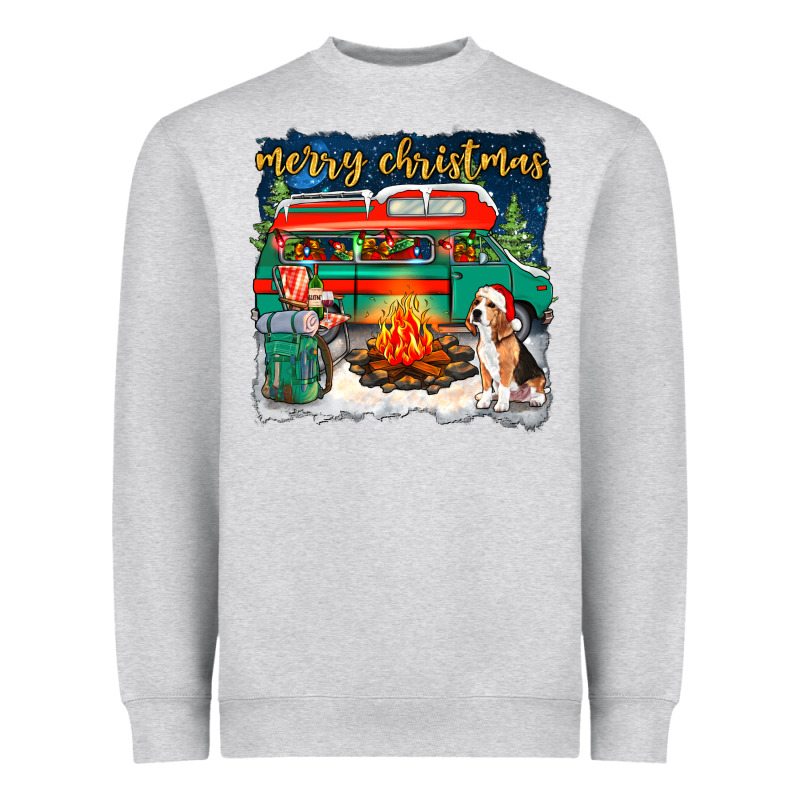 Merry Christmas With Camper Van Heavyweight Sweatshirt by NancyCooperArtShop | Teevron