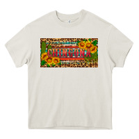 Cream Chingona license plate Heavy Core Tee - HRA Design Shop