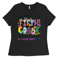 Black I'm ready for fifth grade but is it ready for me Ladies Tee - RanaPortraitStore