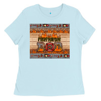 Baby Blue firefighter dad Ladies Tee - HRA Design Shop