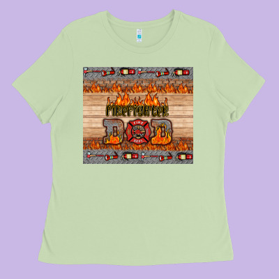 Firefighter Dad Ladies Tee Designed By Hra Design Shop