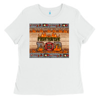 White firefighter dad Ladies Tee - HRA Design Shop