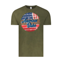 Vintage Olive leopard merica Vintage Tee - MaliasSmallBusiness