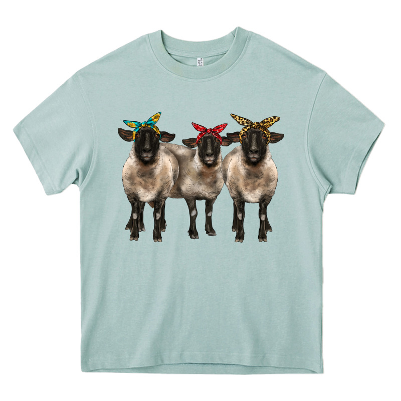 3 Sheeps Suffolk Ewe With Bandana Heavy Core Tee by BarkalooDesign | Teevron