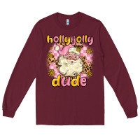 Burgundy holly jolly dude Long Sleeve Tee - MaliasSmallBusiness