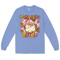 Colony Blue holly jolly dude Long Sleeve Tee - MaliasSmallBusiness