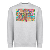 Heather Grey my temper goes from zerobail money real quick Heavyweight Sweatshirt - NancyCooperArtShop