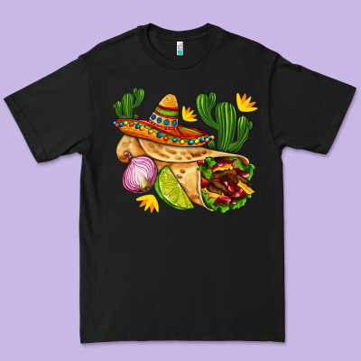 Burrito  With Sombrero And Union With Cactus Premium Tee Designed By Adodesignshop