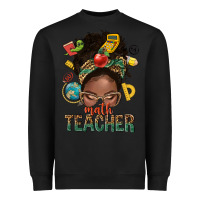 Black math teacher life afro messy bun Heavyweight Sweatshirt - NancyCooperArtShop