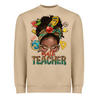 Mushroom math teacher life afro messy bun Heavyweight Sweatshirt - NancyCooperArtShop