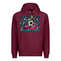 Burgundy Game day soccer Premium Hoodie - HowdyJamesFarm