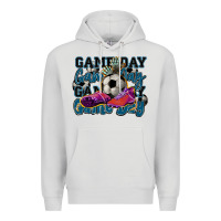 Dove Grey Game day soccer Premium Hoodie - HowdyJamesFarm