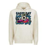 Oatmeal Heather Game day soccer Premium Hoodie - HowdyJamesFarm
