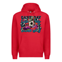 Red Game day soccer Premium Hoodie - HowdyJamesFarm