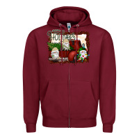 Burgundy happy holidays gnomes Christmas Truck Zipper Hoodie - Bettercallsaul