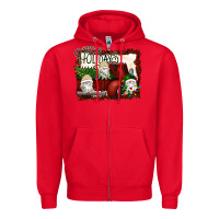 Red happy holidays gnomes Christmas Truck Zipper Hoodie - Bettercallsaul