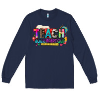Navy teach your heart out Long Sleeve Tee - NancyCooperArtShop