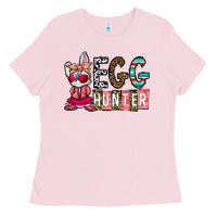 Bubblegum Pink Egg Hunter Ladies Tee - CowhideDigitalArt