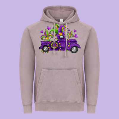 Mardi Gras Truck Vintage Hoodie Designed By Jasminsmagicworld