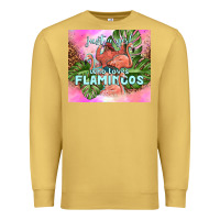 Antique Gold just a girl who loves flamingo Premium Sweatshirt - TumblerDesignByShophia